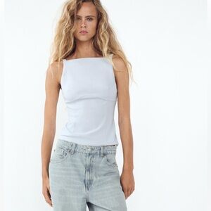 Women's tied back stretch top